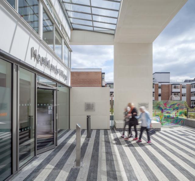 Exterior image of a care home entrance.