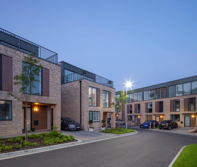 exterior of chorlton villas townhouses at dusk