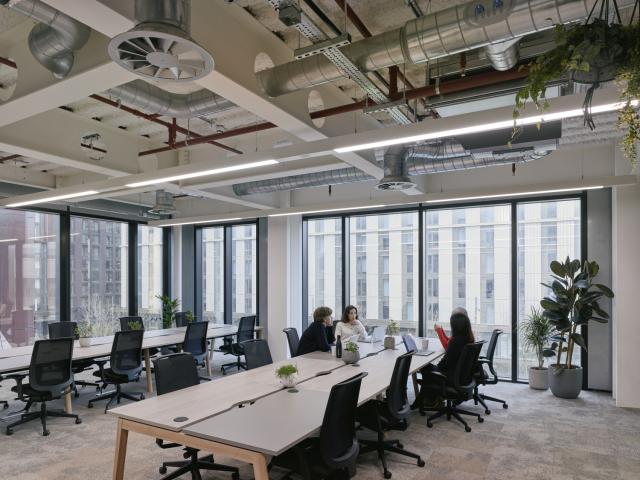 interior of circle square workspace meeting room area