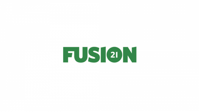 green fusion logo on white background