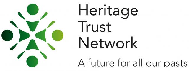 heritage trust network logo, green geometric logo