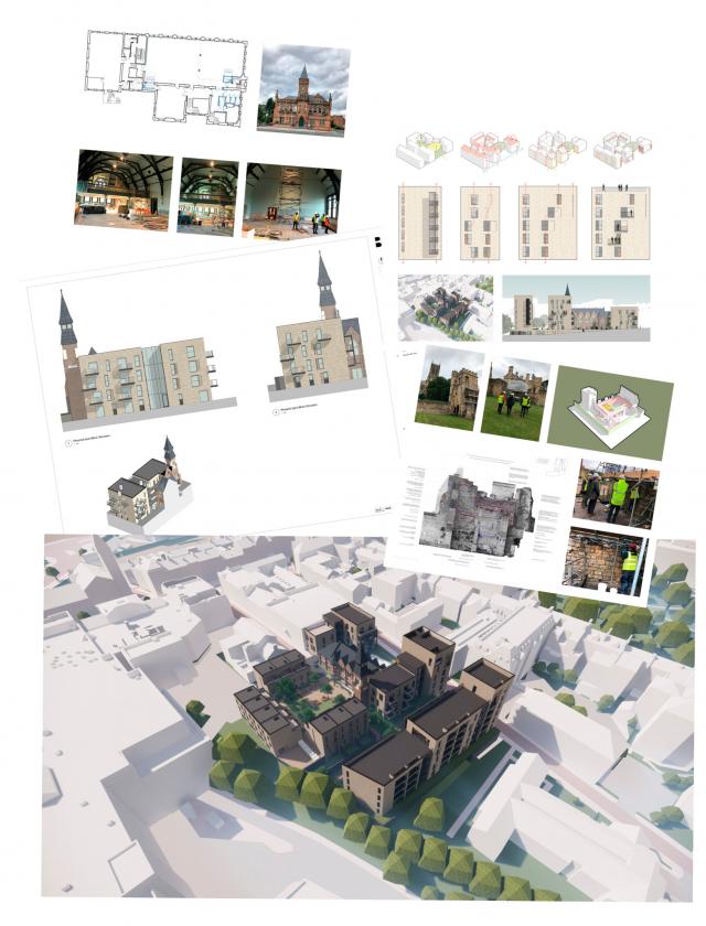 collage of architecture design items
