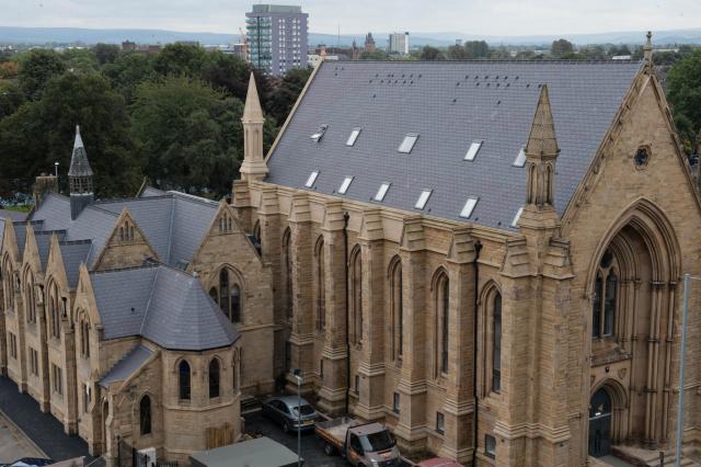 overhead shot of welsh baptist church