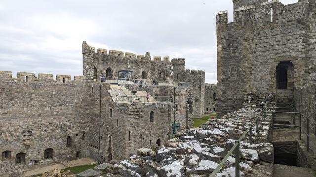 A view across to the viewing platform at Caernarfon Castle