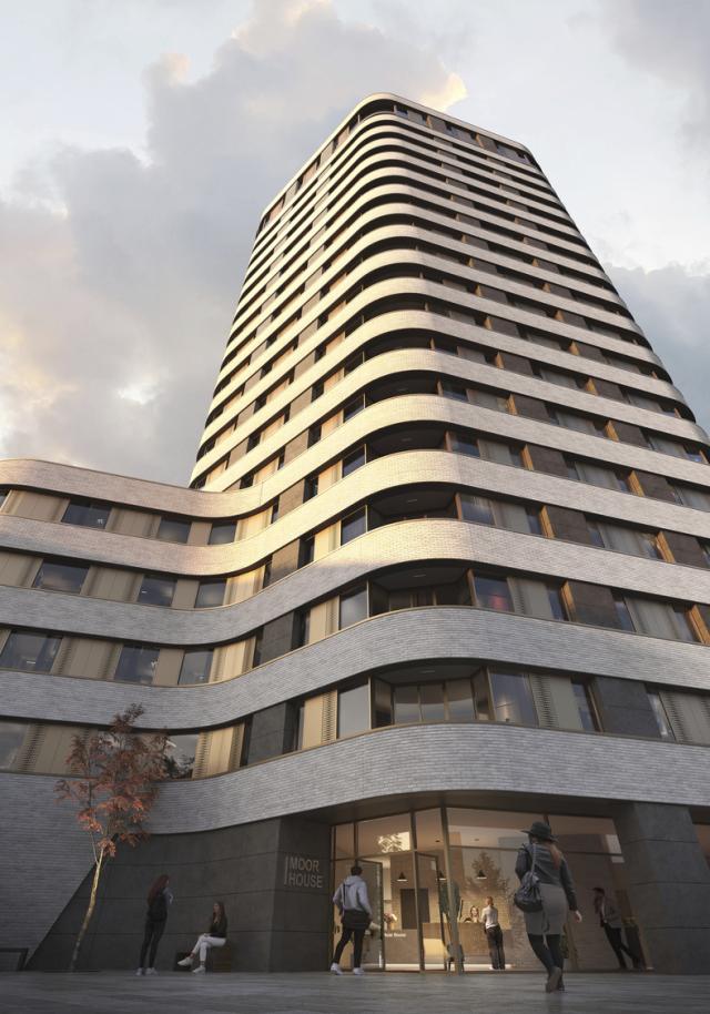 a cgi looking up at the moor lane development