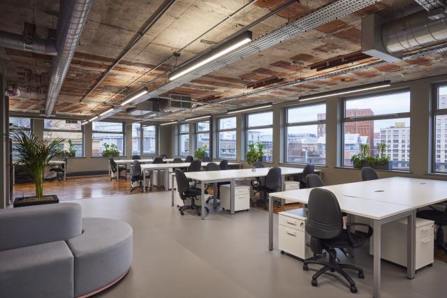 desks in an office