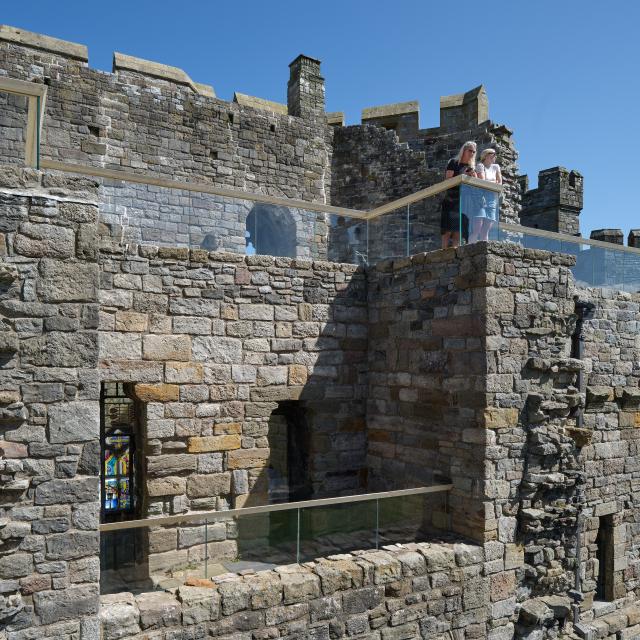 The glass balustrade at Caernarfon Castle