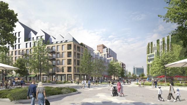 A CGI of a new residential neighbourhood