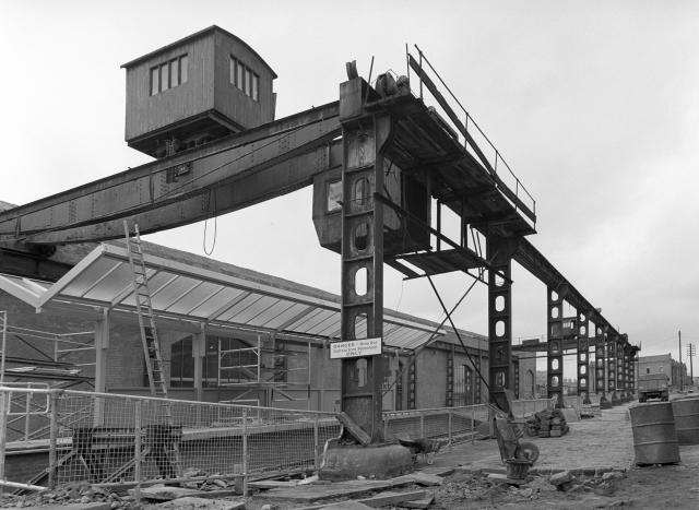 Historic photo of a railway gantry