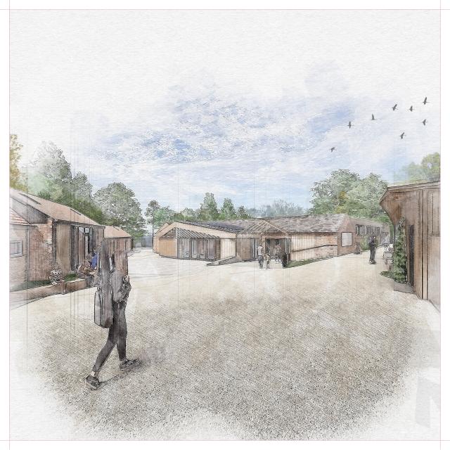 Sketch concepts of the Delapre Abbey stables