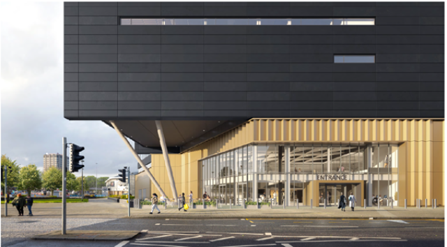 CGI of the exterior of a proposed collections centre