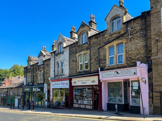 Morley, Leeds high street of shops