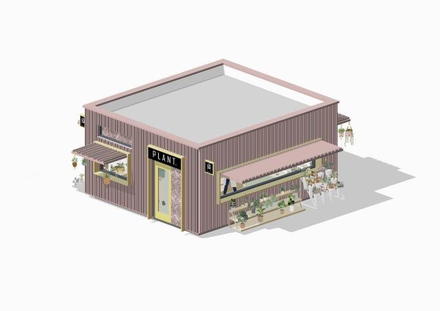 3D visual of a market stall kiosk - exterior