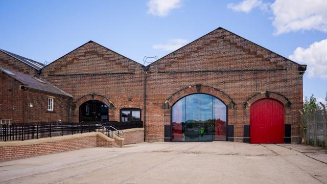 A view of the exterior glazing