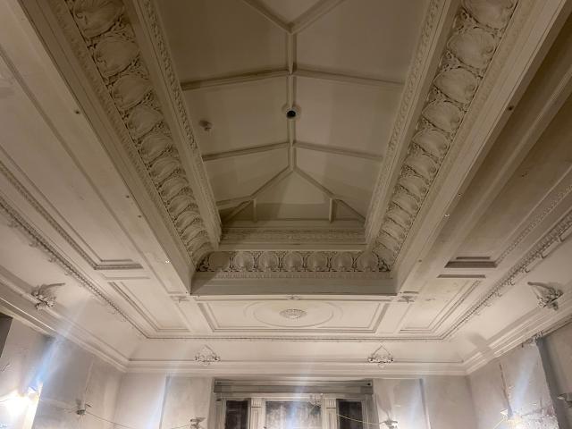 A before view of the ceiling inside Buile Hill