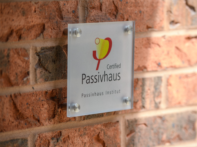 Signage showcasing 'Passivhaus' certification